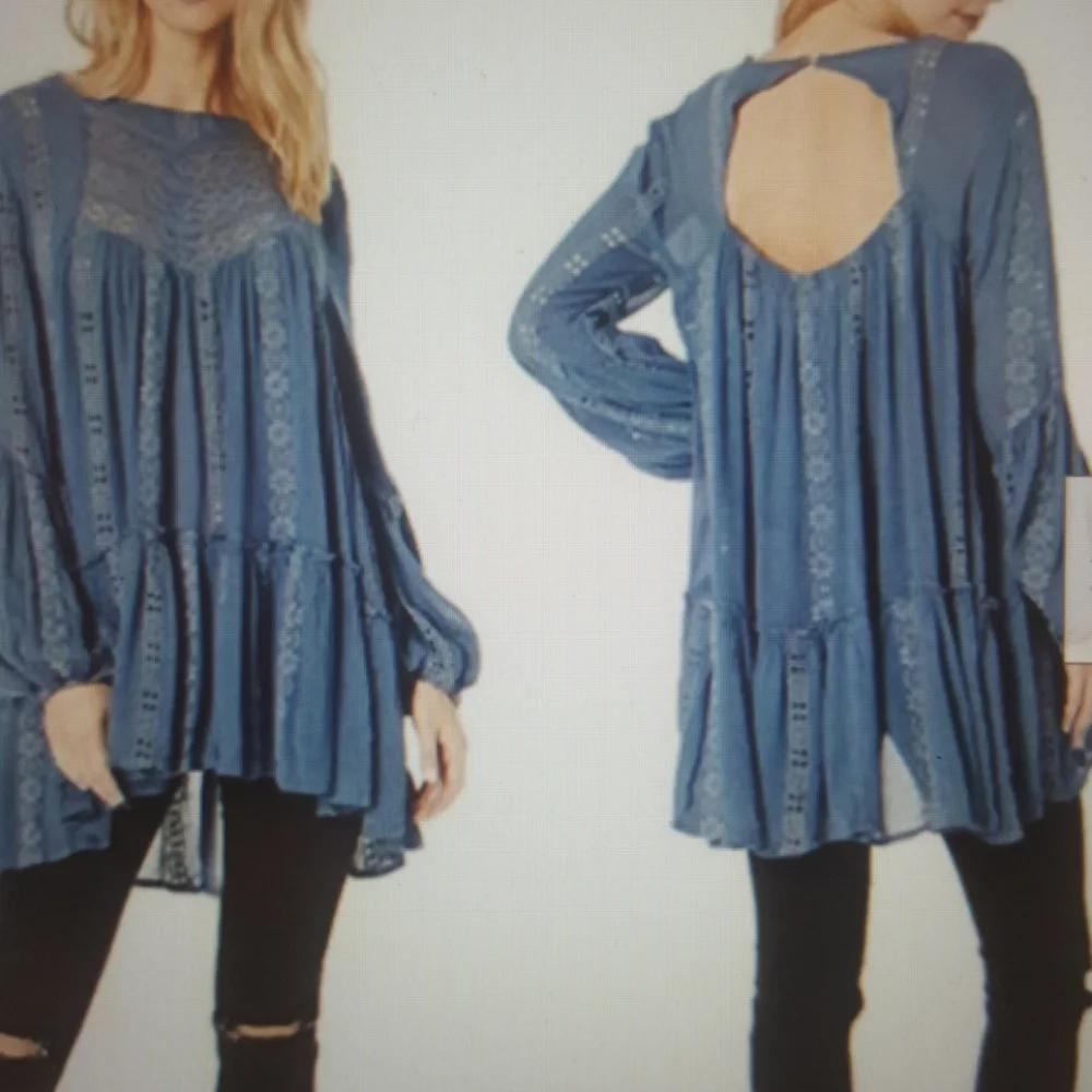 Free People NWOT Kiss Kiss Tunic Top  Sz Small - Picture 8 of 14